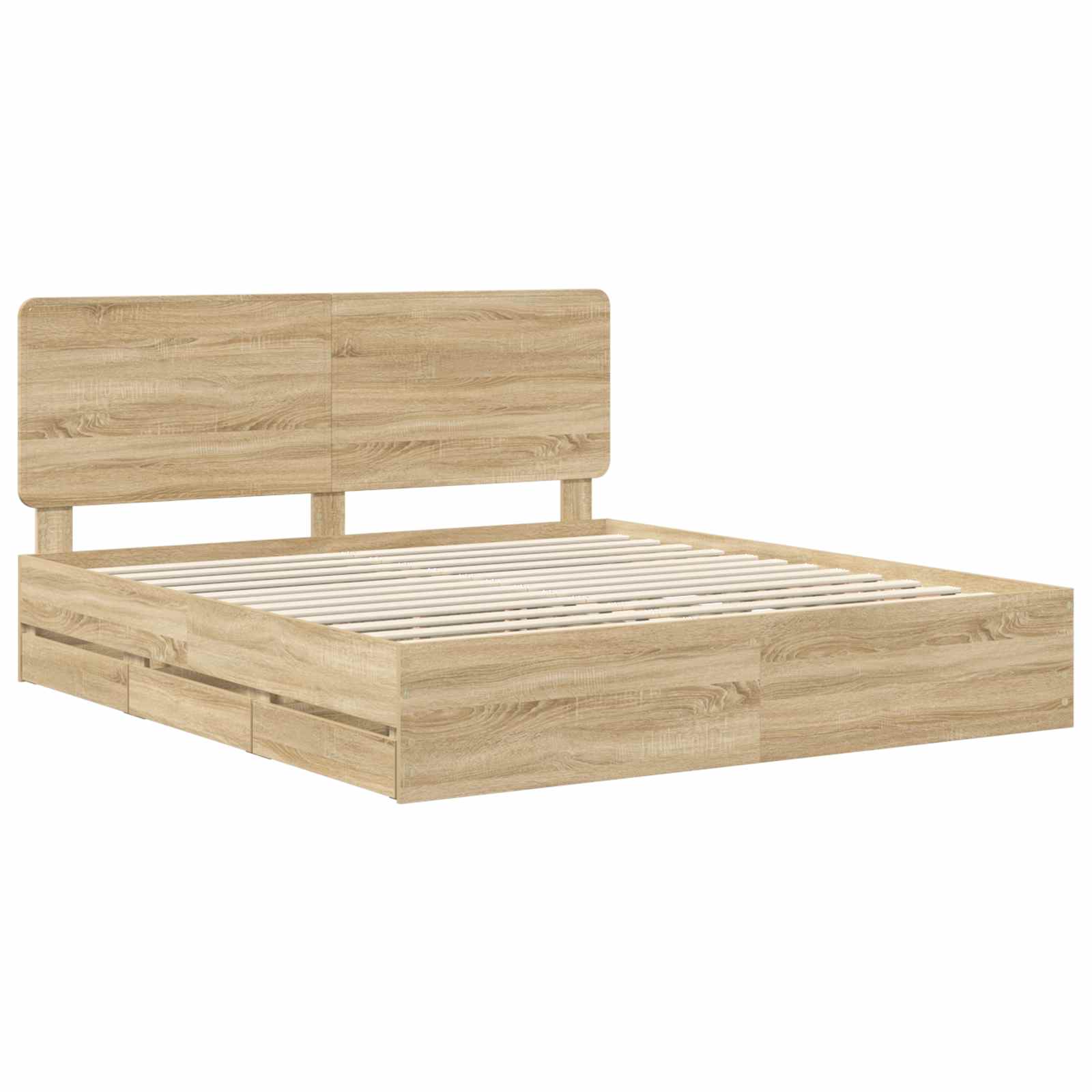 Bed Frame with Drawer Sonoma Oak 180 x 200 cm Engineered Wood
