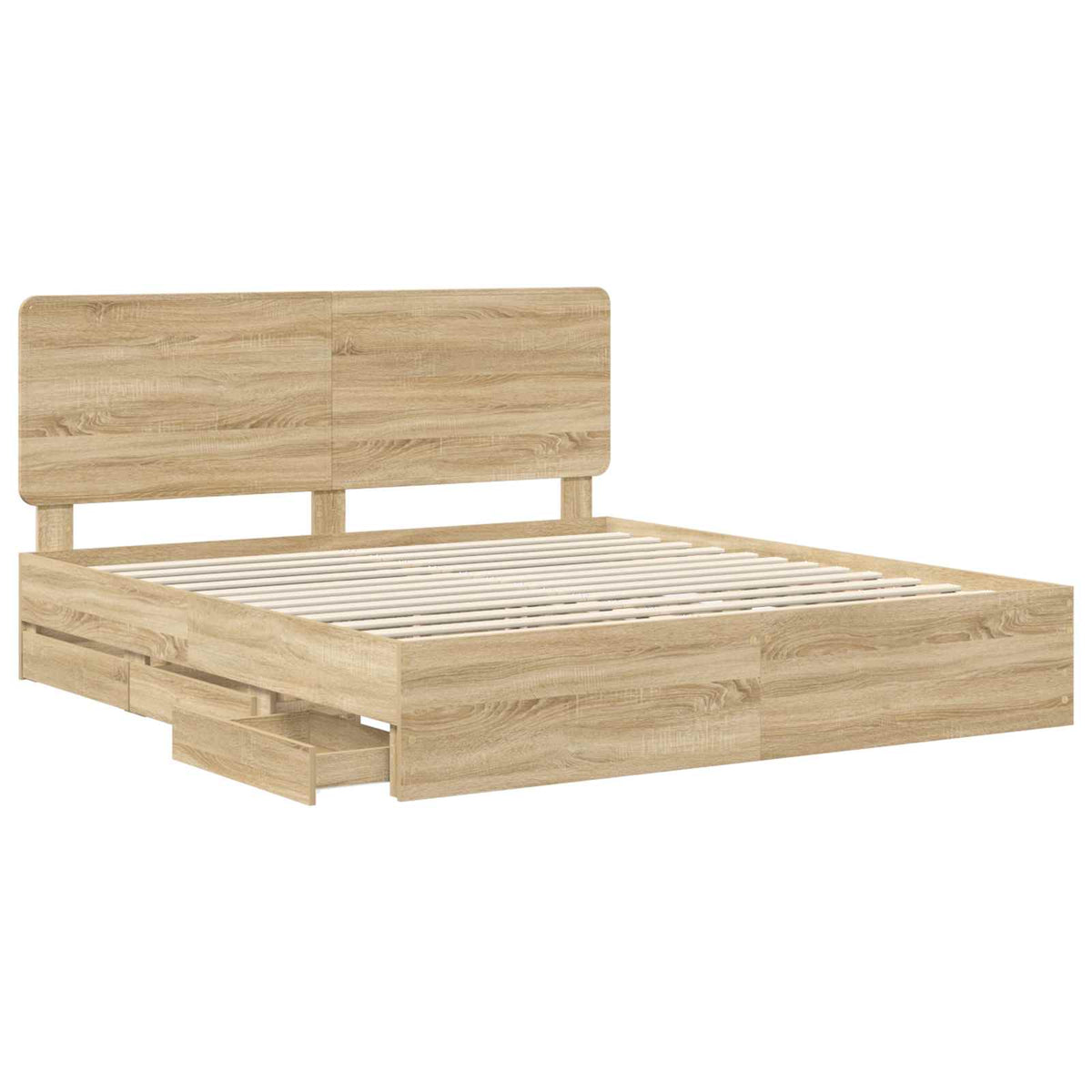 Bed Frame with Drawer Sonoma Oak 180 x 200 cm Engineered Wood