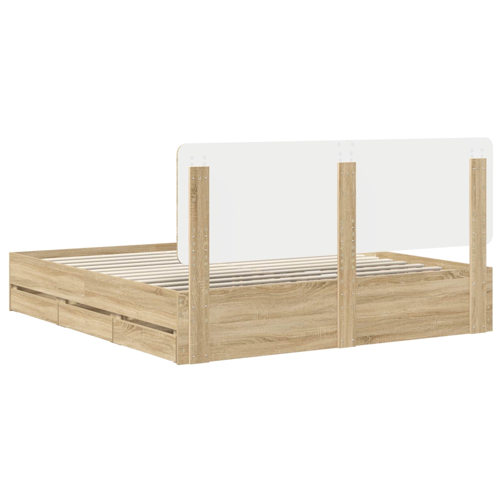 Bed Frame with Drawer Sonoma Oak 180 x 200 cm Engineered Wood