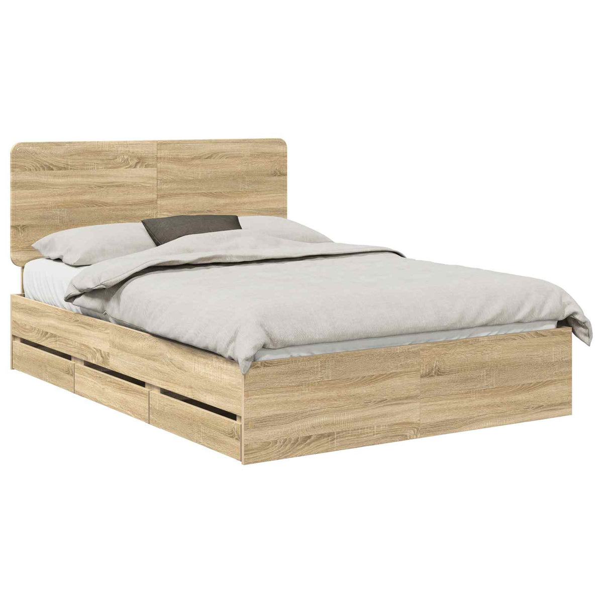Bed Frame with Drawer Sonoma Oak 150 x 200 cm Engineered Wood