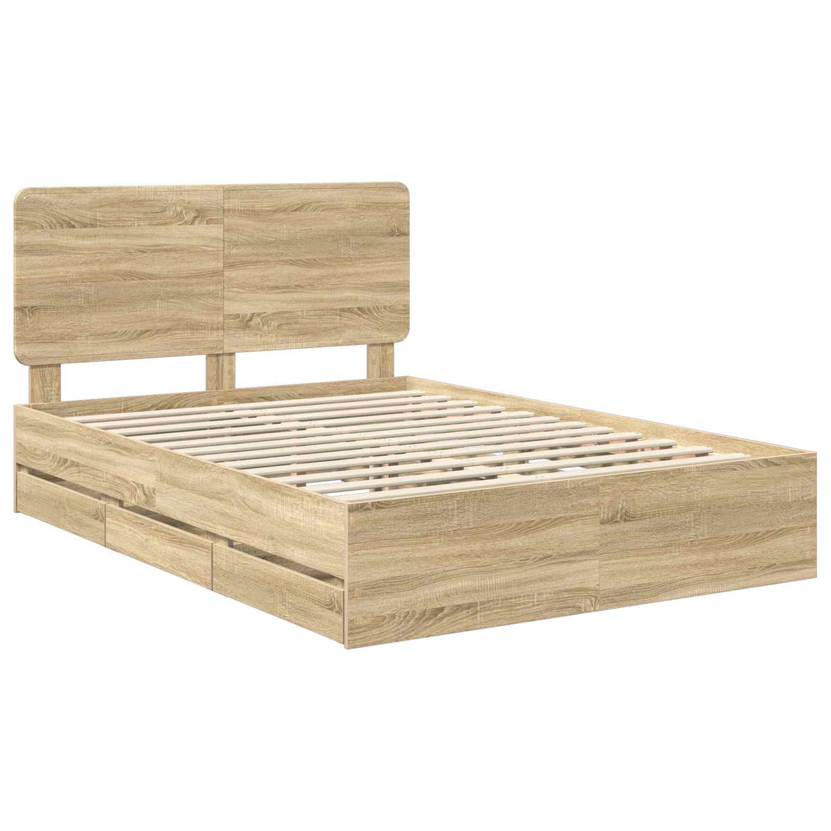 Bed Frame with Drawer Sonoma Oak 150 x 200 cm Engineered Wood