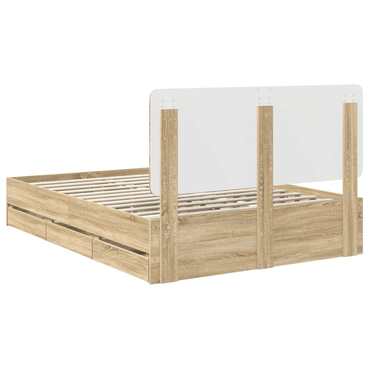Bed Frame with Drawer Sonoma Oak 150 x 200 cm Engineered Wood