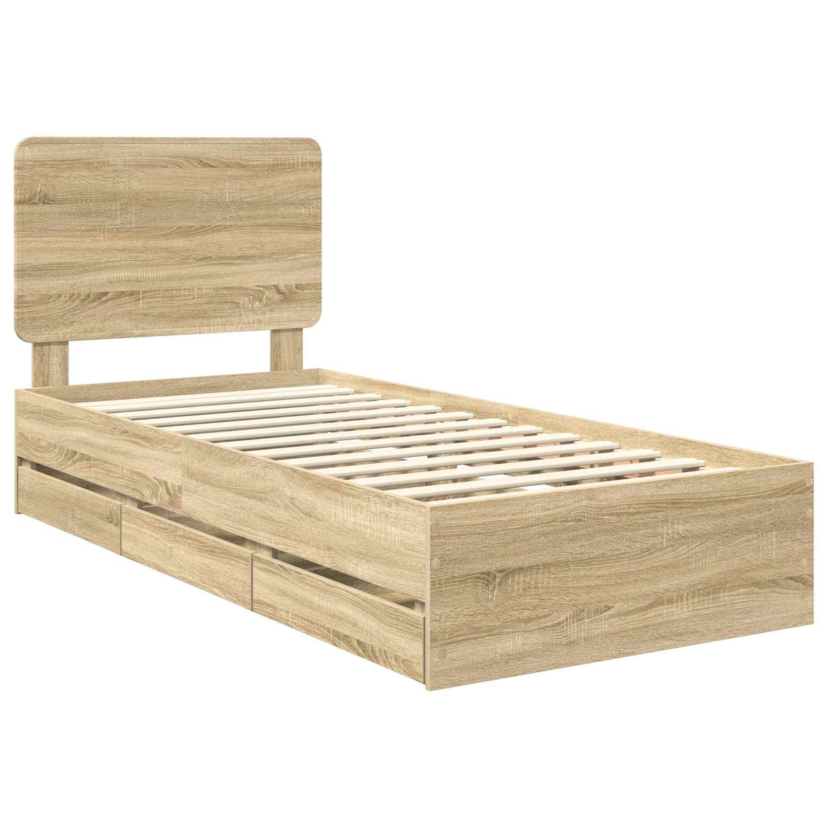 Bed Frame with Drawer Sonoma Oak 90 x 200 cm Engineered Wood