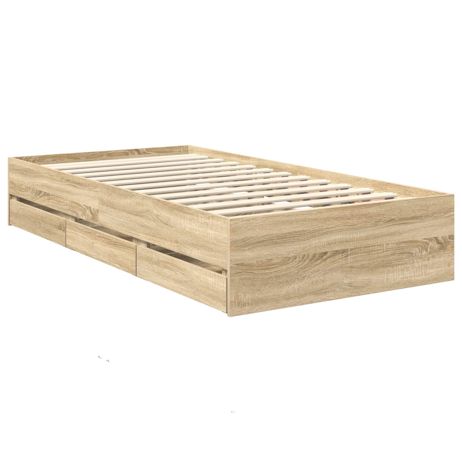 Bed Frame with Drawer Sonoma Oak 90 x 200 cm Engineered Wood
