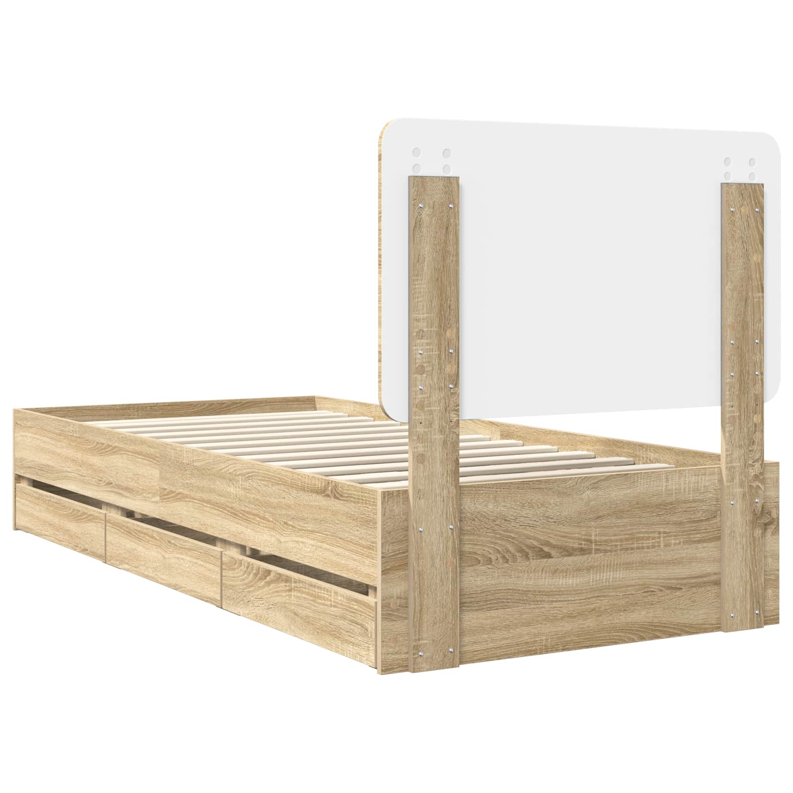 Bed Frame with Drawer Sonoma Oak 90 x 200 cm Engineered Wood