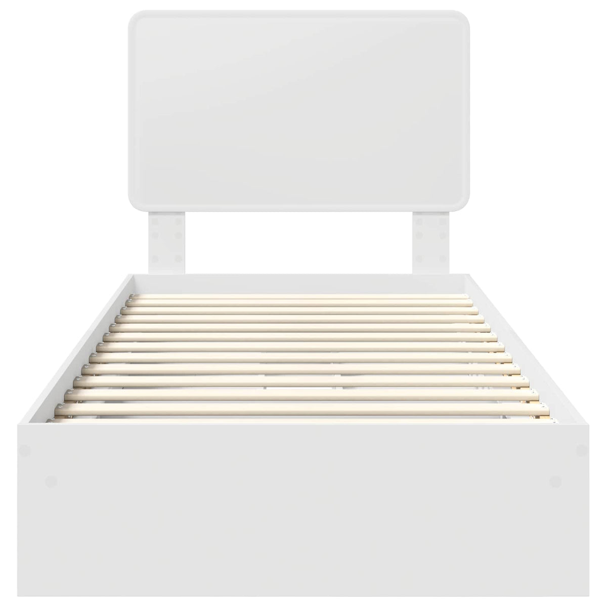 Storage Bed with Headboard White 90 x 190 cm Engineered Wood