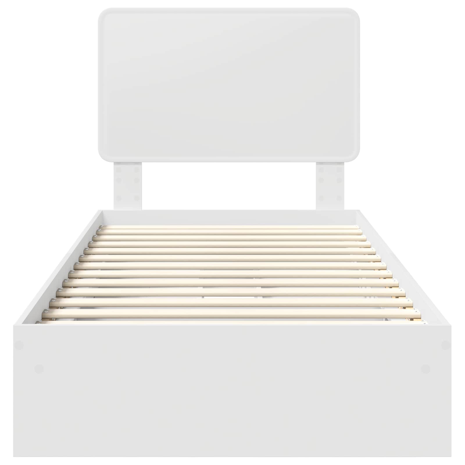 Storage Bed with Headboard White 90 x 190 cm Engineered Wood