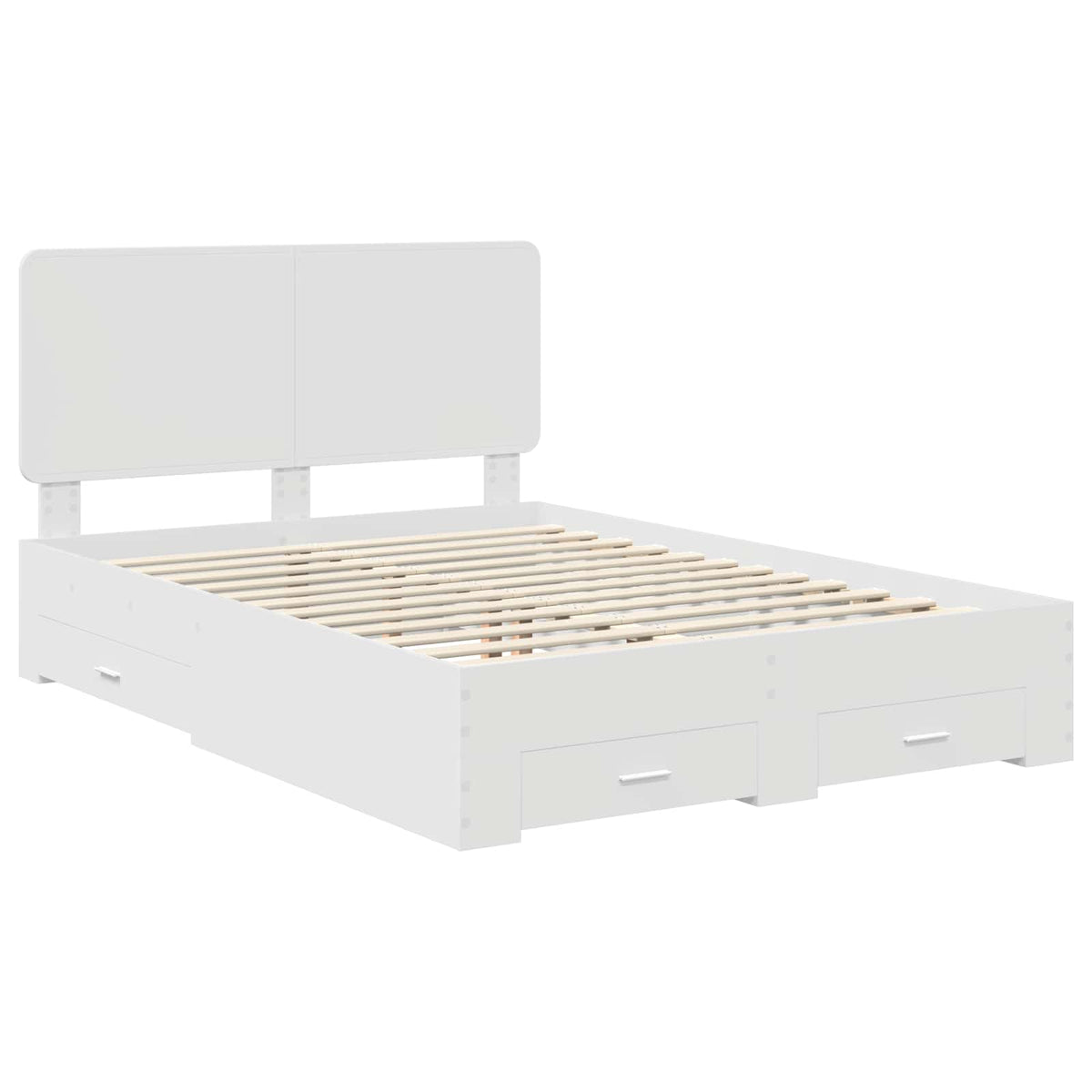 Bed Frame with Headboard White 150 x 200 cm Engineered Wood