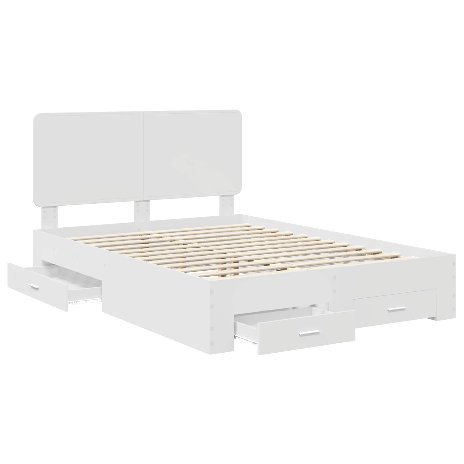 Bed Frame with Headboard White 150 x 200 cm Engineered Wood