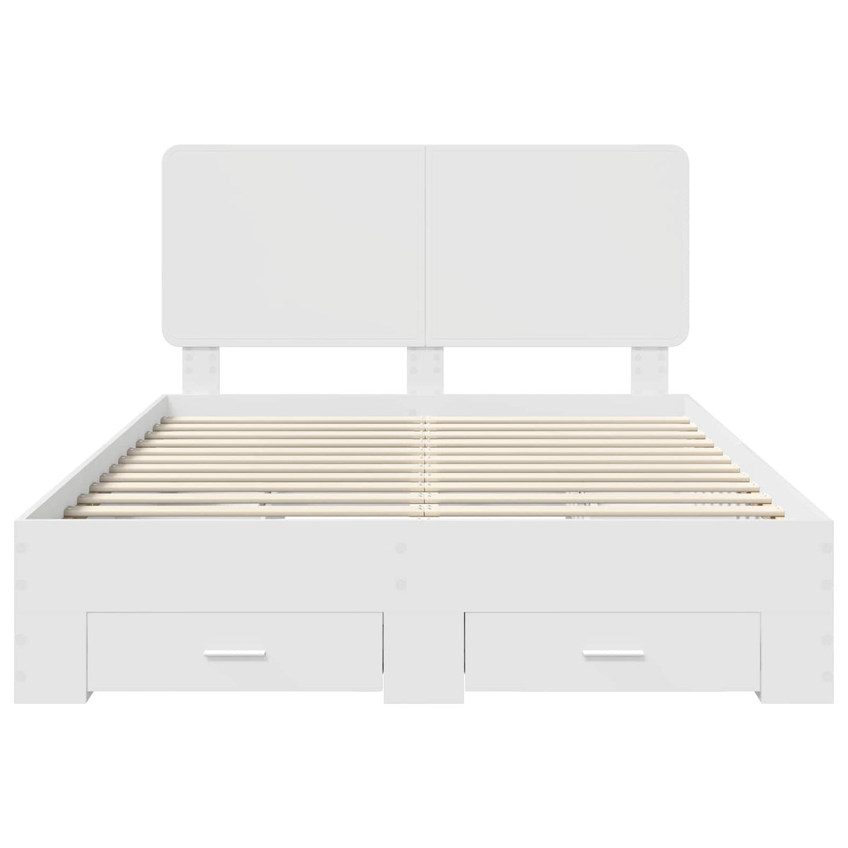 Bed Frame with Headboard White 150 x 200 cm Engineered Wood