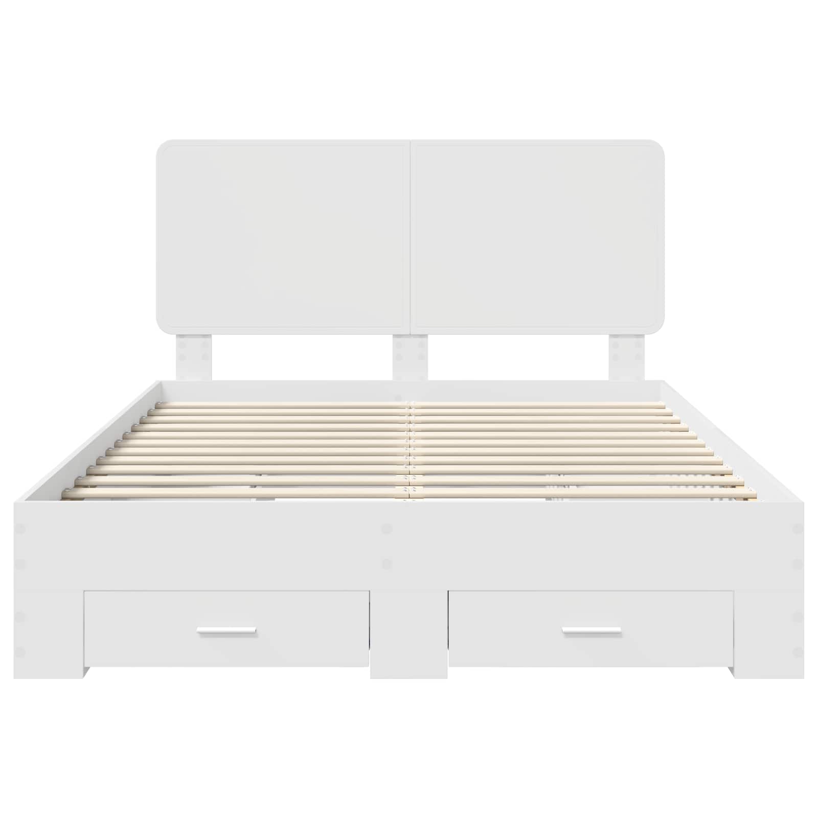 Bed Frame with Headboard White 150 x 200 cm Engineered Wood