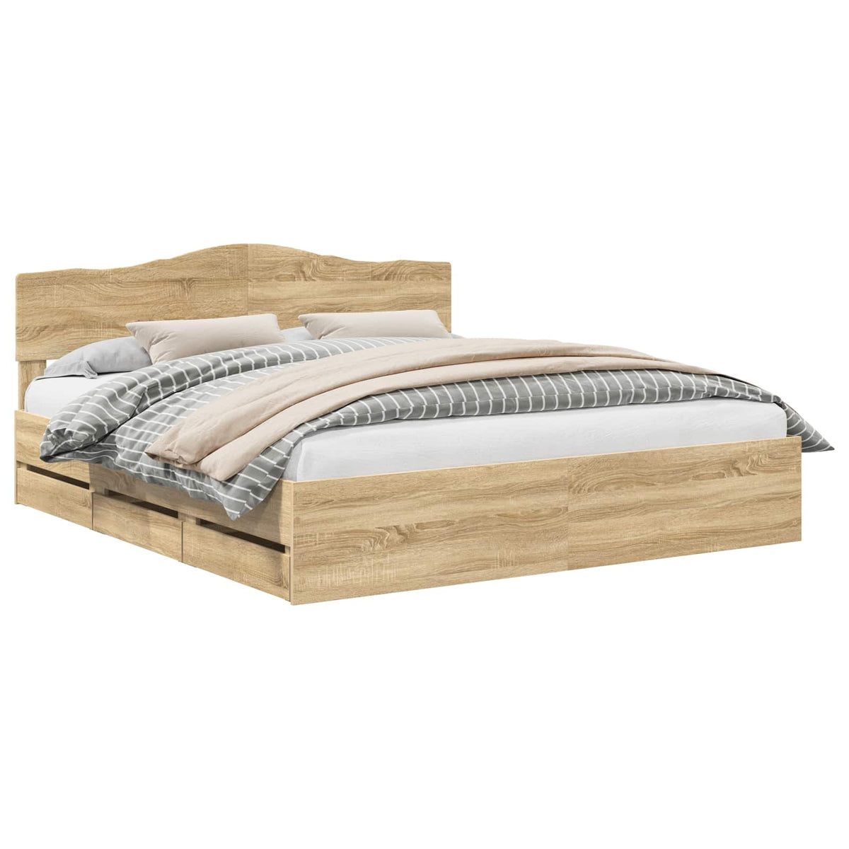 Bed Frame with Drawer Sonoma Oak 180 x 200 cm Engineered Wood