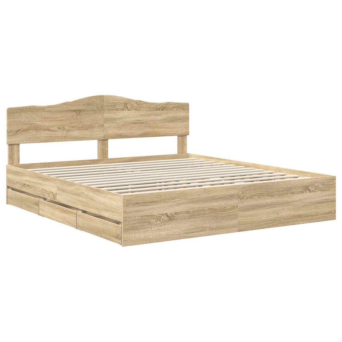 Bed Frame with Drawer Sonoma Oak 180 x 200 cm Engineered Wood