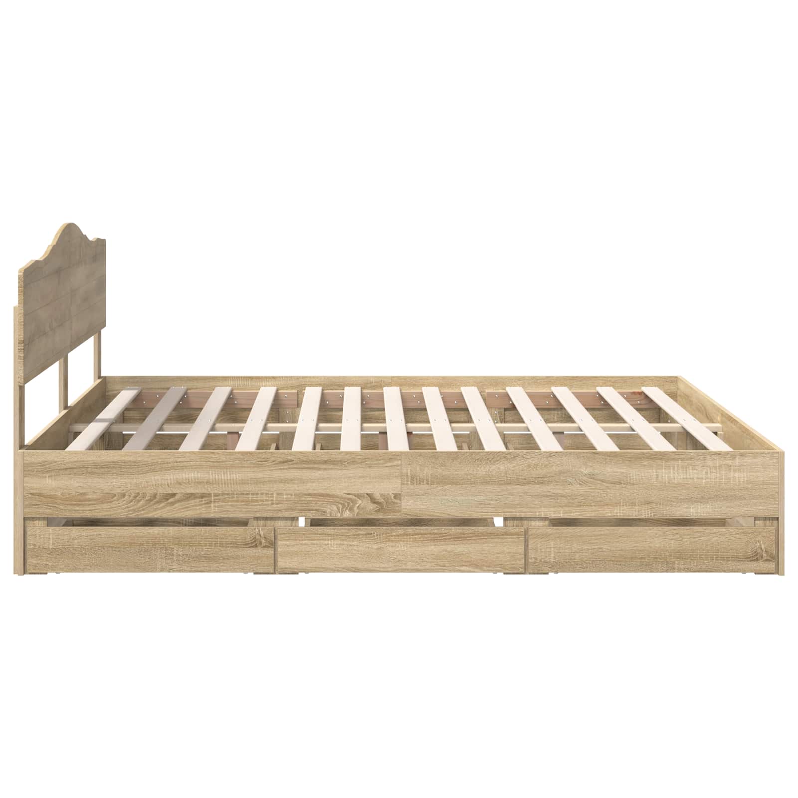Bed Frame with Drawer Sonoma Oak 180 x 200 cm Engineered Wood