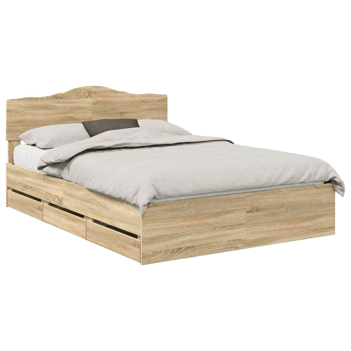 Bed Frame with Drawer Sonoma Oak 150 x 200 cm Engineered Wood
