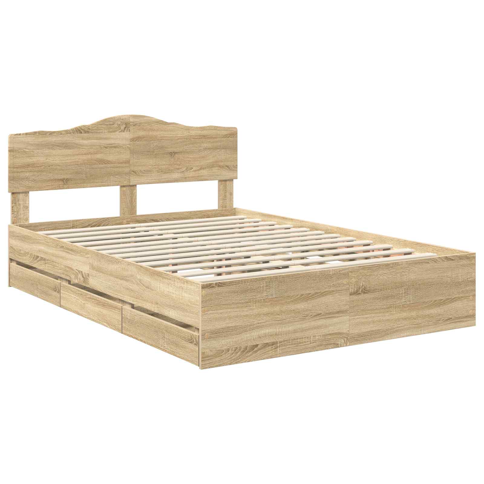 Bed Frame with Drawer Sonoma Oak 150 x 200 cm Engineered Wood