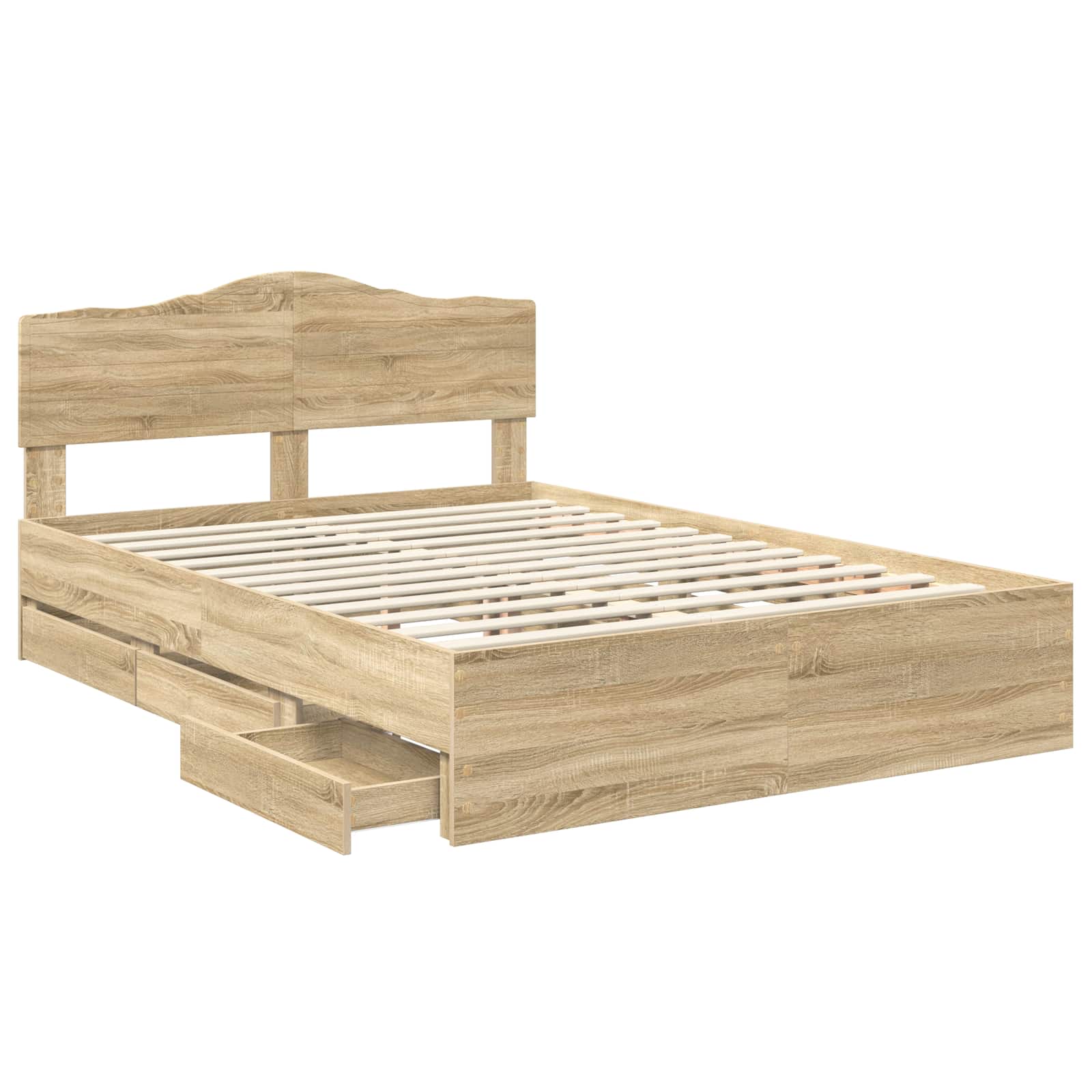 Bed Frame with Drawer Sonoma Oak 150 x 200 cm Engineered Wood