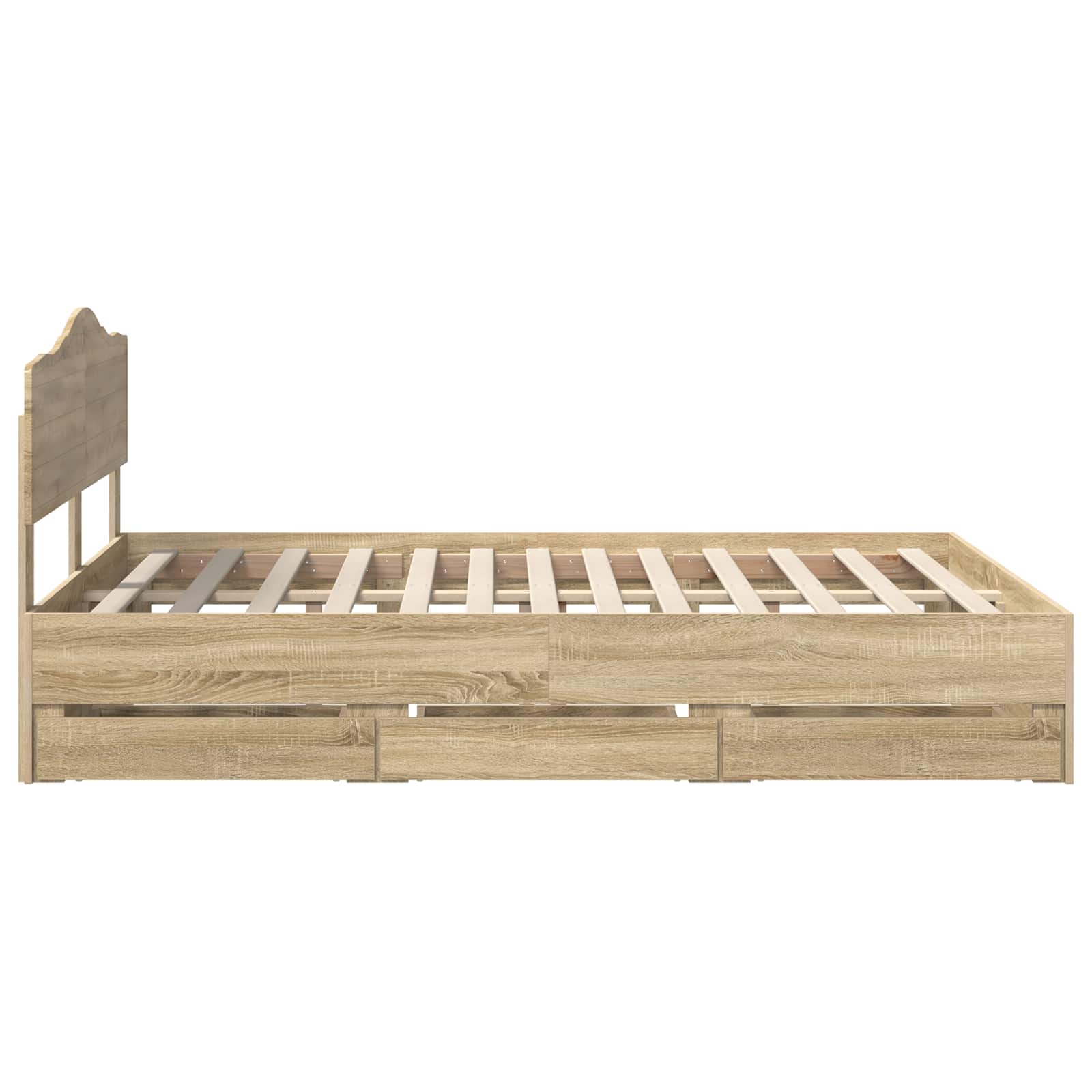 Bed Frame with Drawer Sonoma Oak 150 x 200 cm Engineered Wood