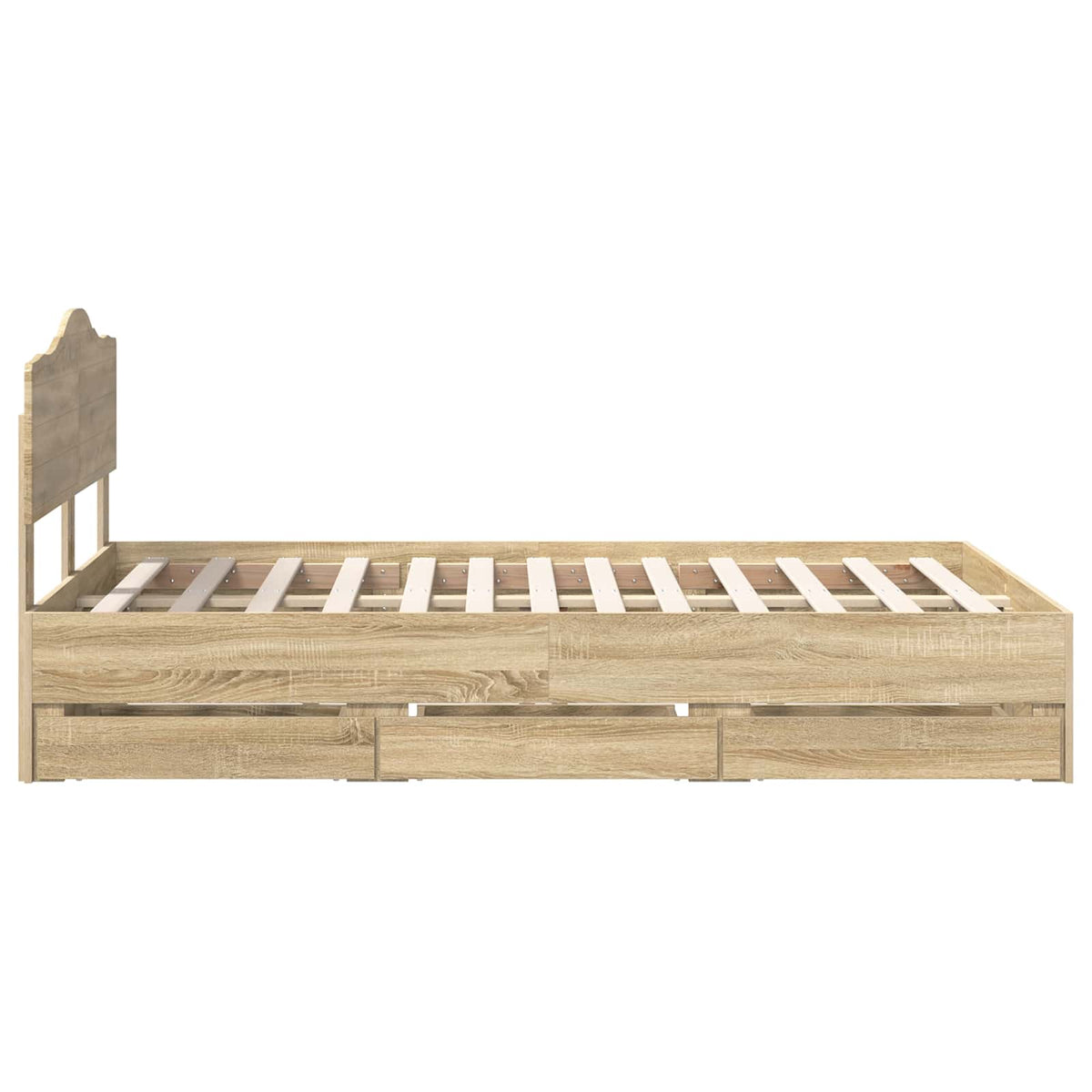 Bed Frame with Drawer Sonoma Oak 135 x 190 cm Engineered Wood