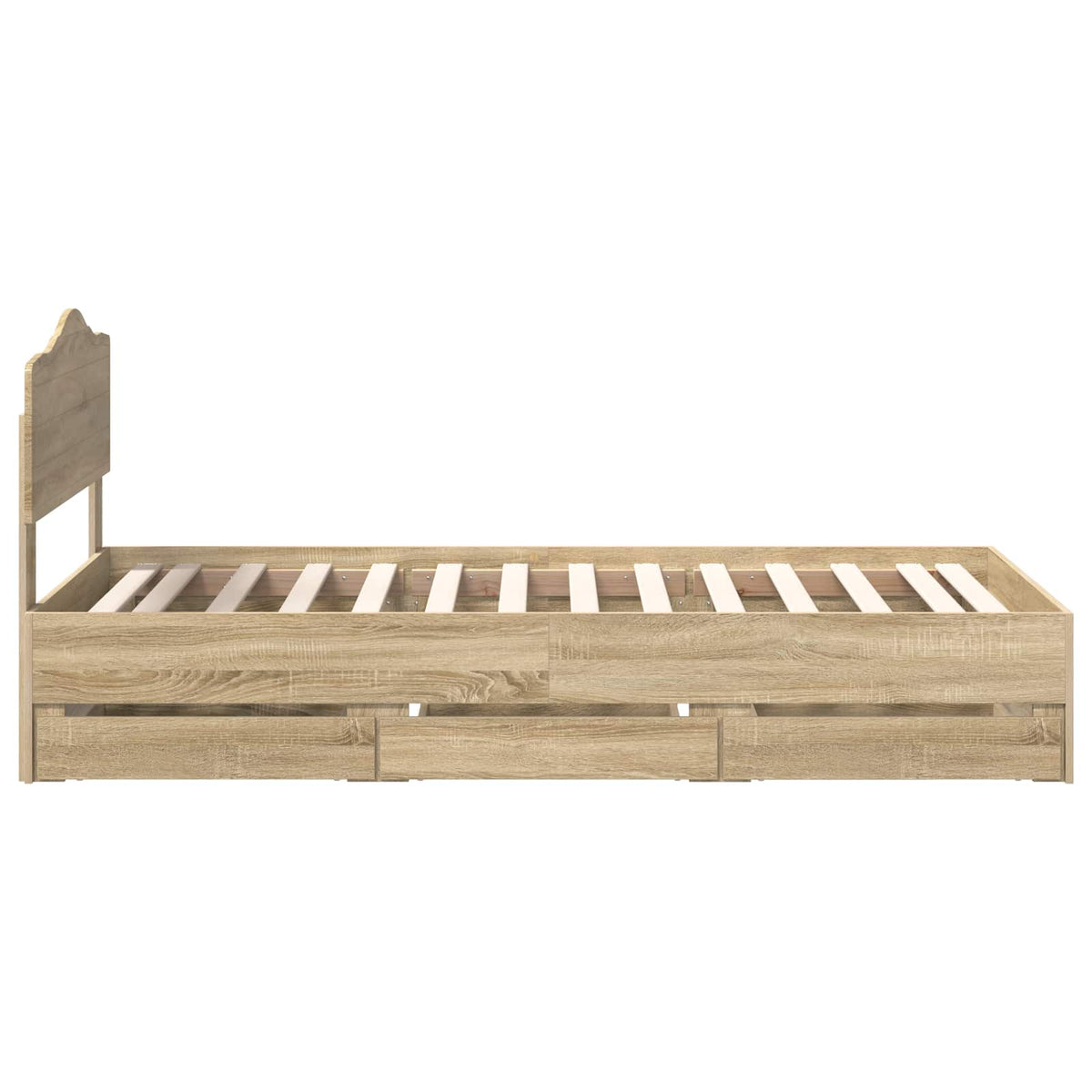 Bed Frame with Drawer Sonoma Oak 90 x 200 cm Engineered Wood