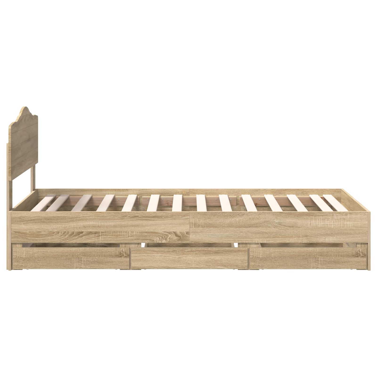 Bed Frame with Drawer Sonoma Oak 90 x 200 cm Engineered Wood