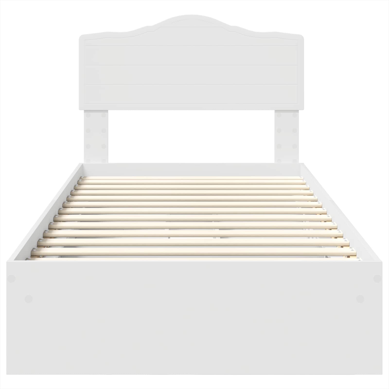Storage Bed with Headboard White 90 x 190 cm Engineered Wood