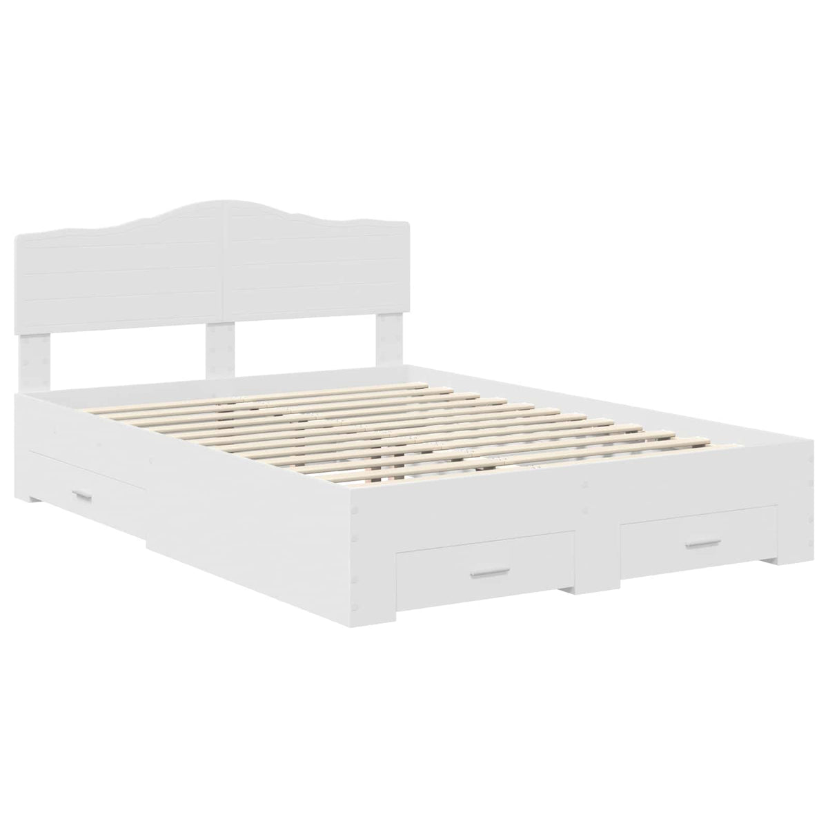 Bed Frame with Headboard White 150 x 200 cm Engineered Wood