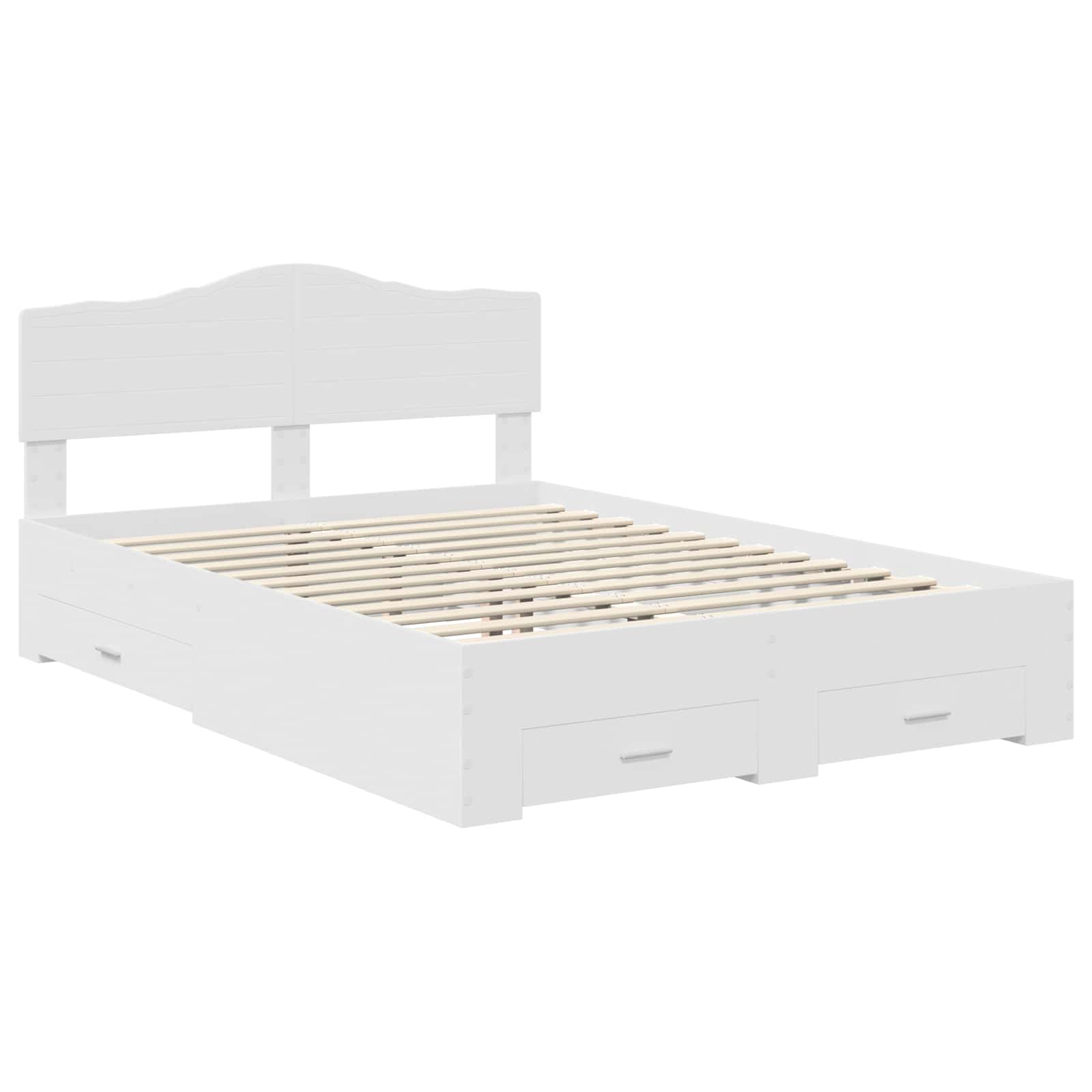 Bed Frame with Headboard White 150 x 200 cm Engineered Wood