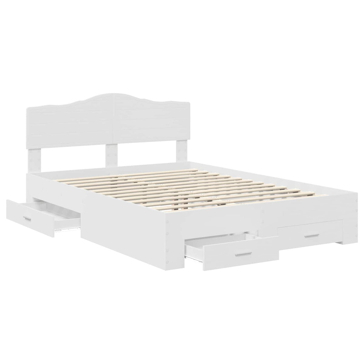 Bed Frame with Headboard White 150 x 200 cm Engineered Wood