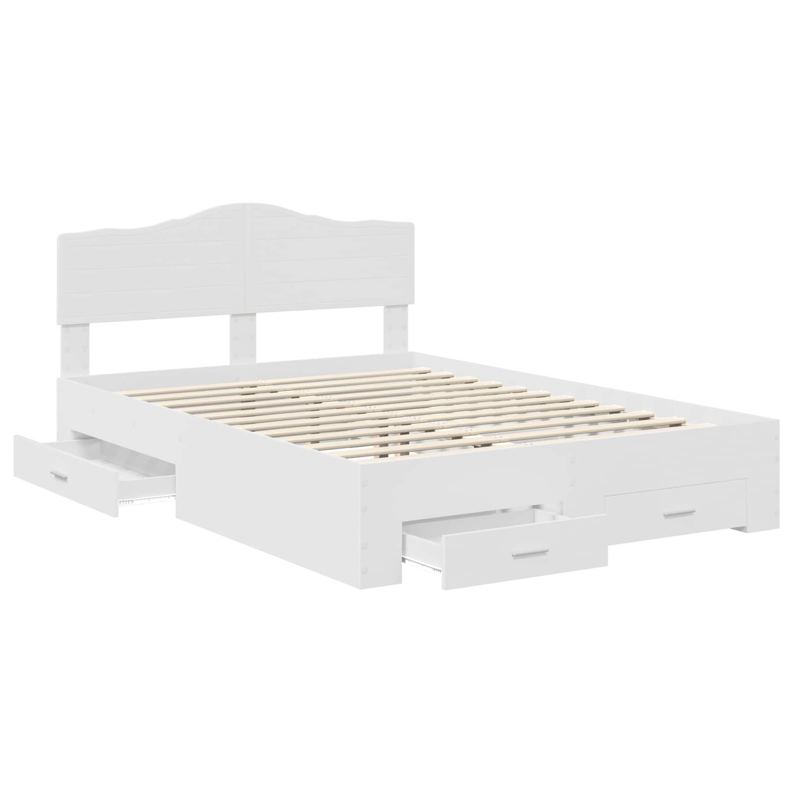 Bed Frame with Headboard White 150 x 200 cm Engineered Wood