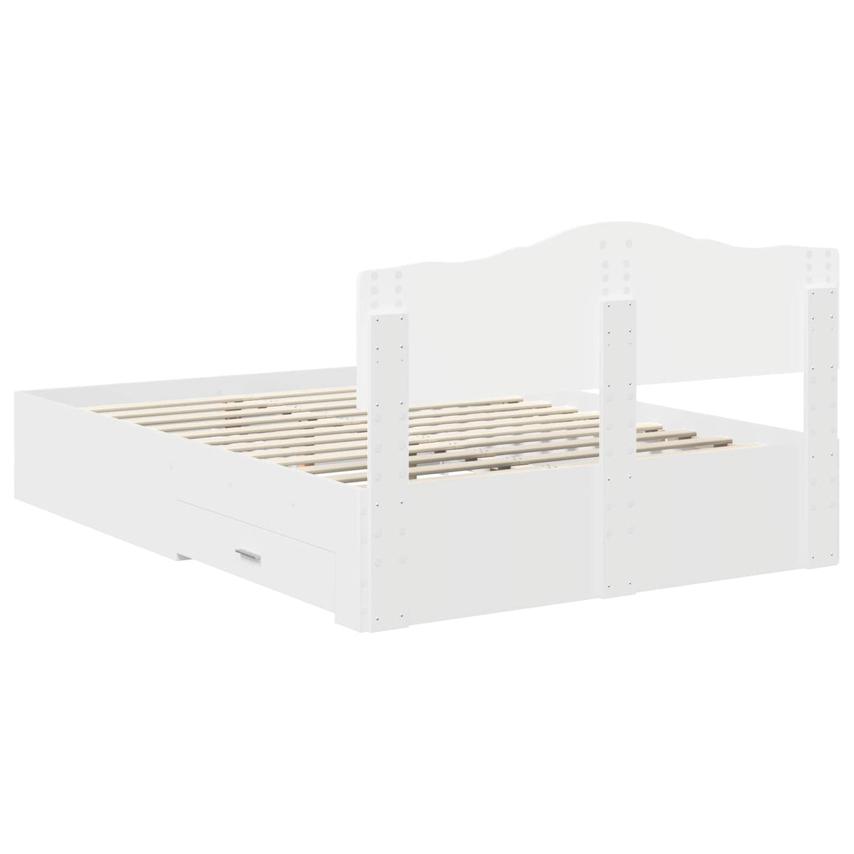 Bed Frame with Headboard White 150 x 200 cm Engineered Wood