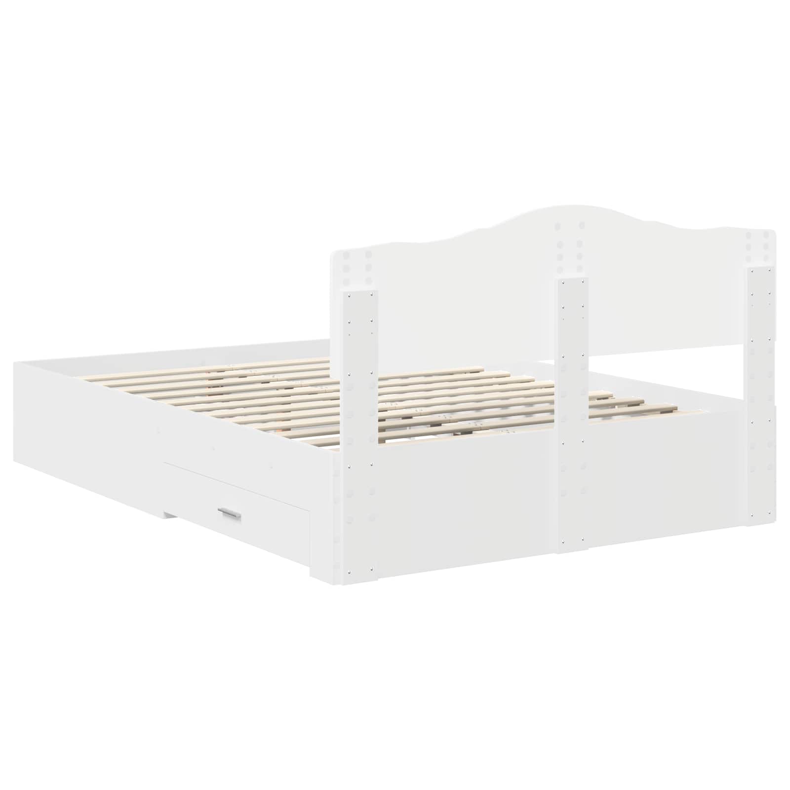 Bed Frame with Headboard White 150 x 200 cm Engineered Wood