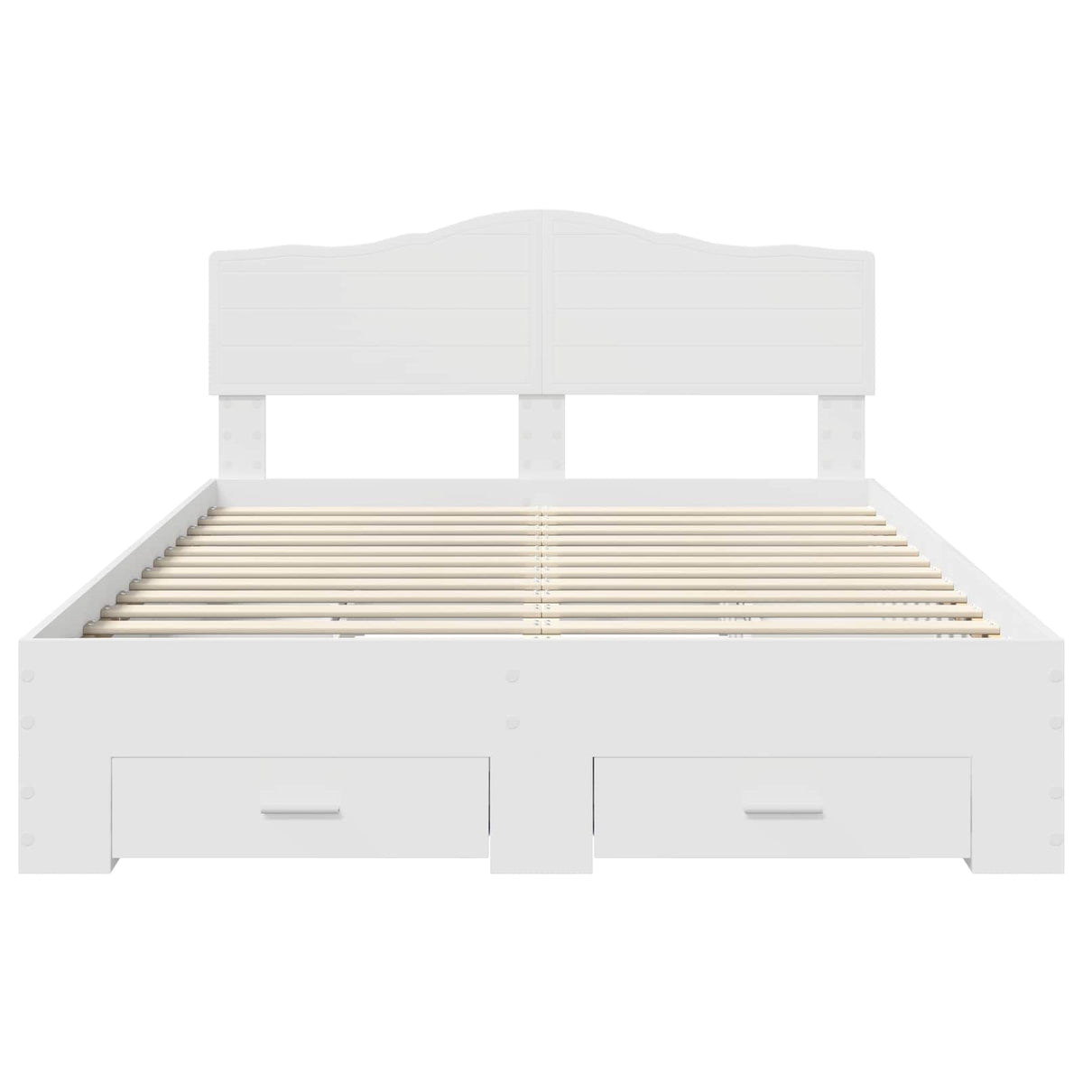 Bed Frame with Headboard White 150 x 200 cm Engineered Wood