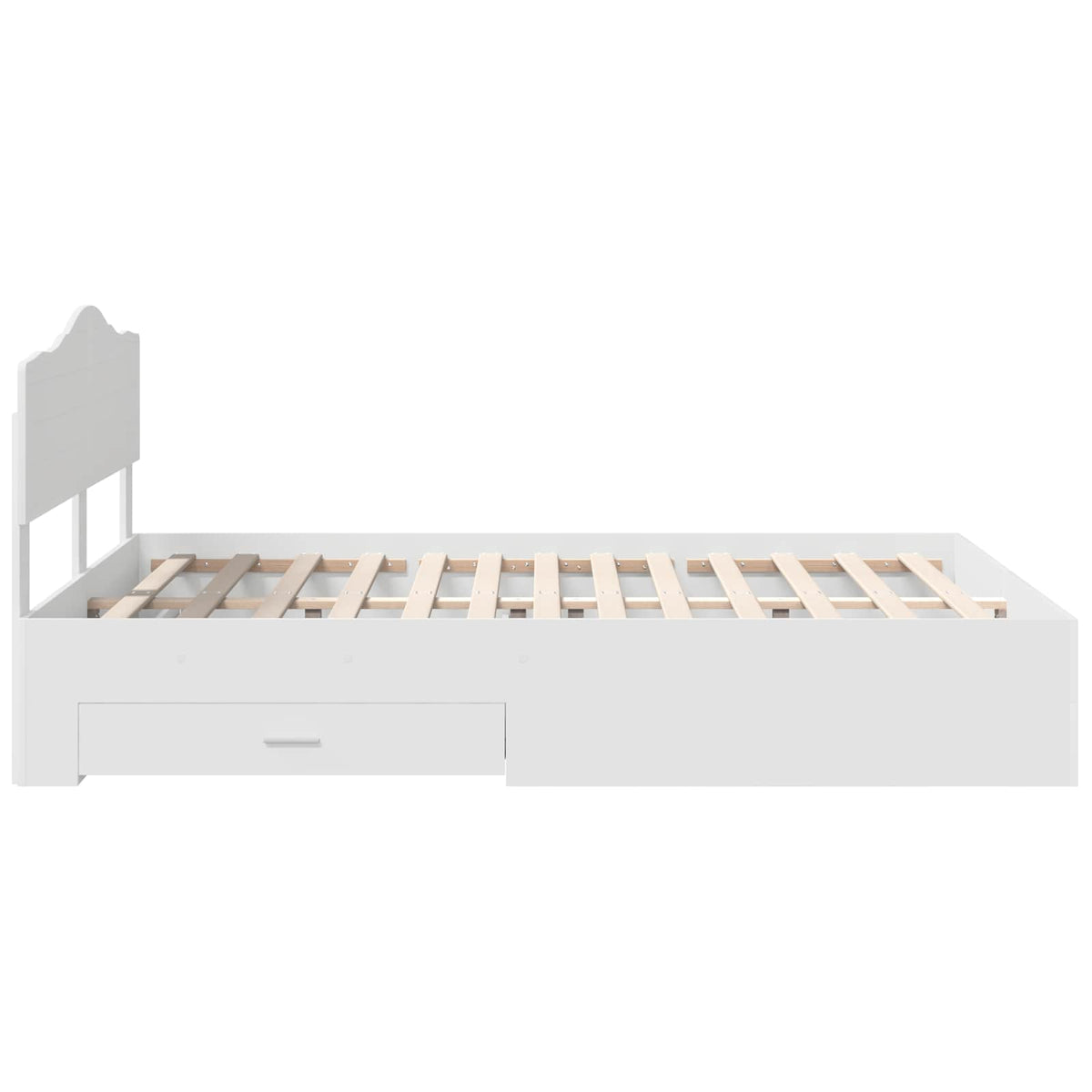 Bed Frame with Headboard White 150 x 200 cm Engineered Wood