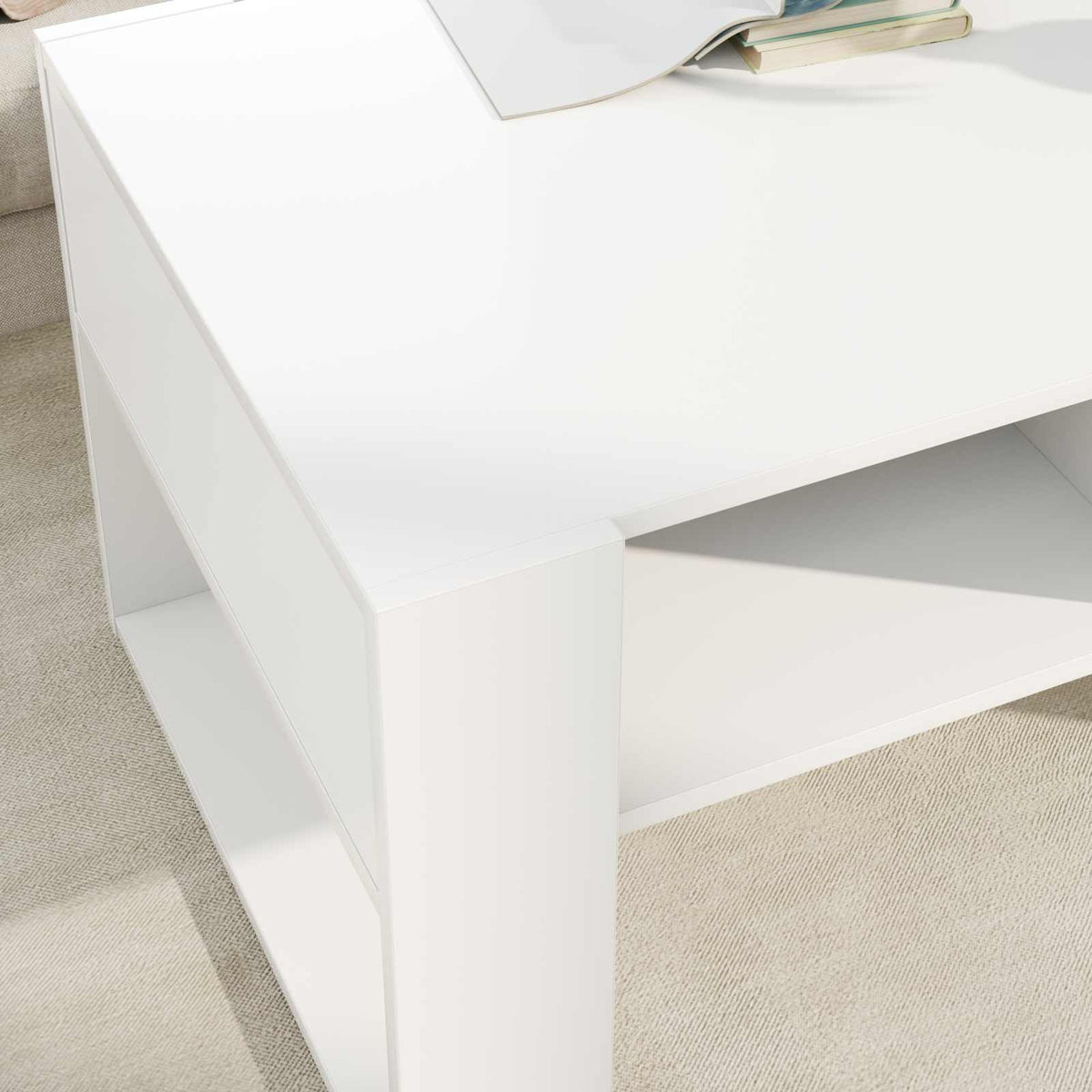 Coffee Table with Storage White 92 x 53 x 45 cm Engineered Wood