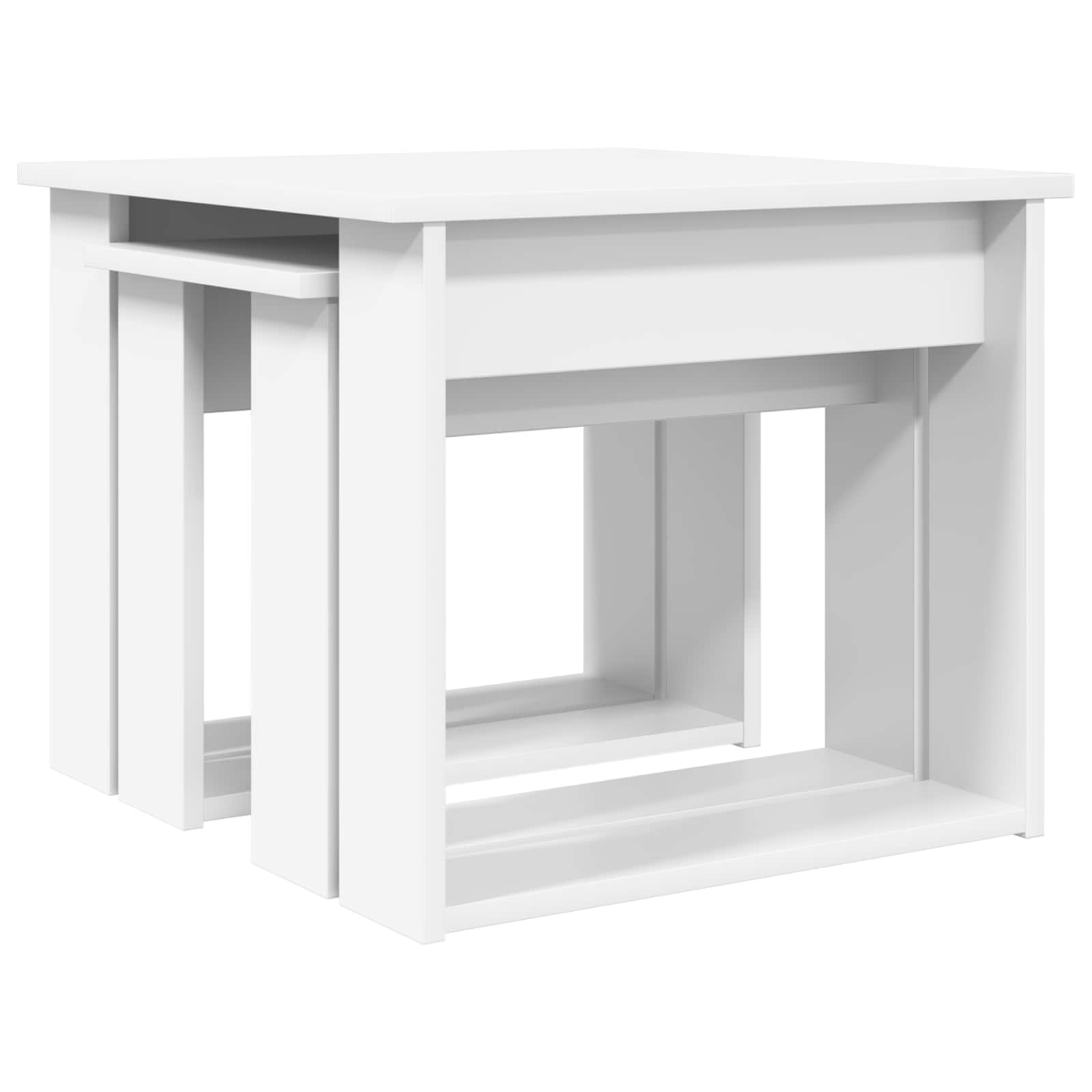 Coffee Table Set 2 pcs White Engineered Wood