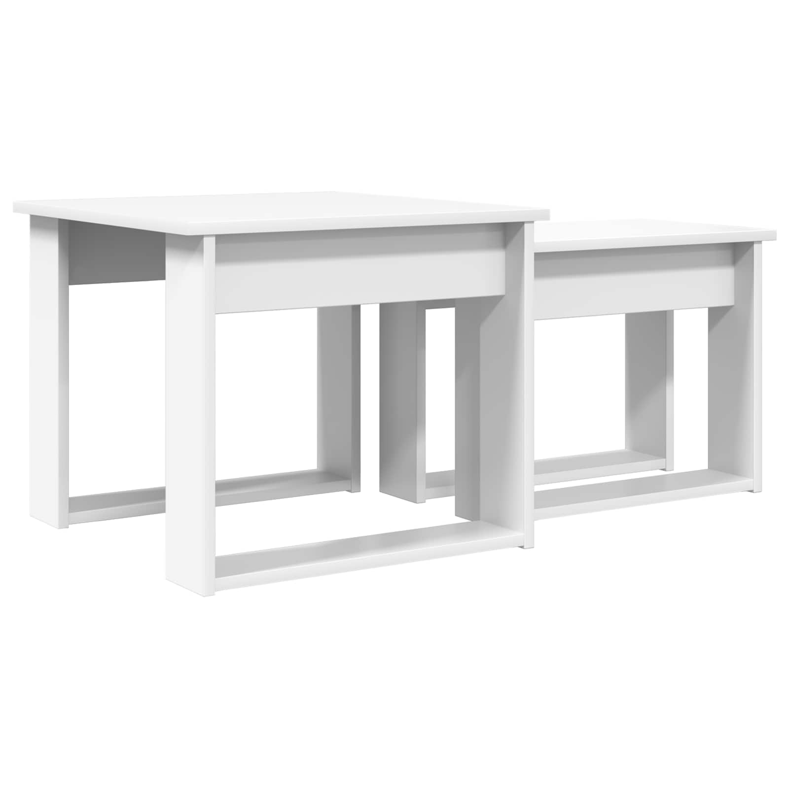 Coffee Table Set 2 pcs White Engineered Wood