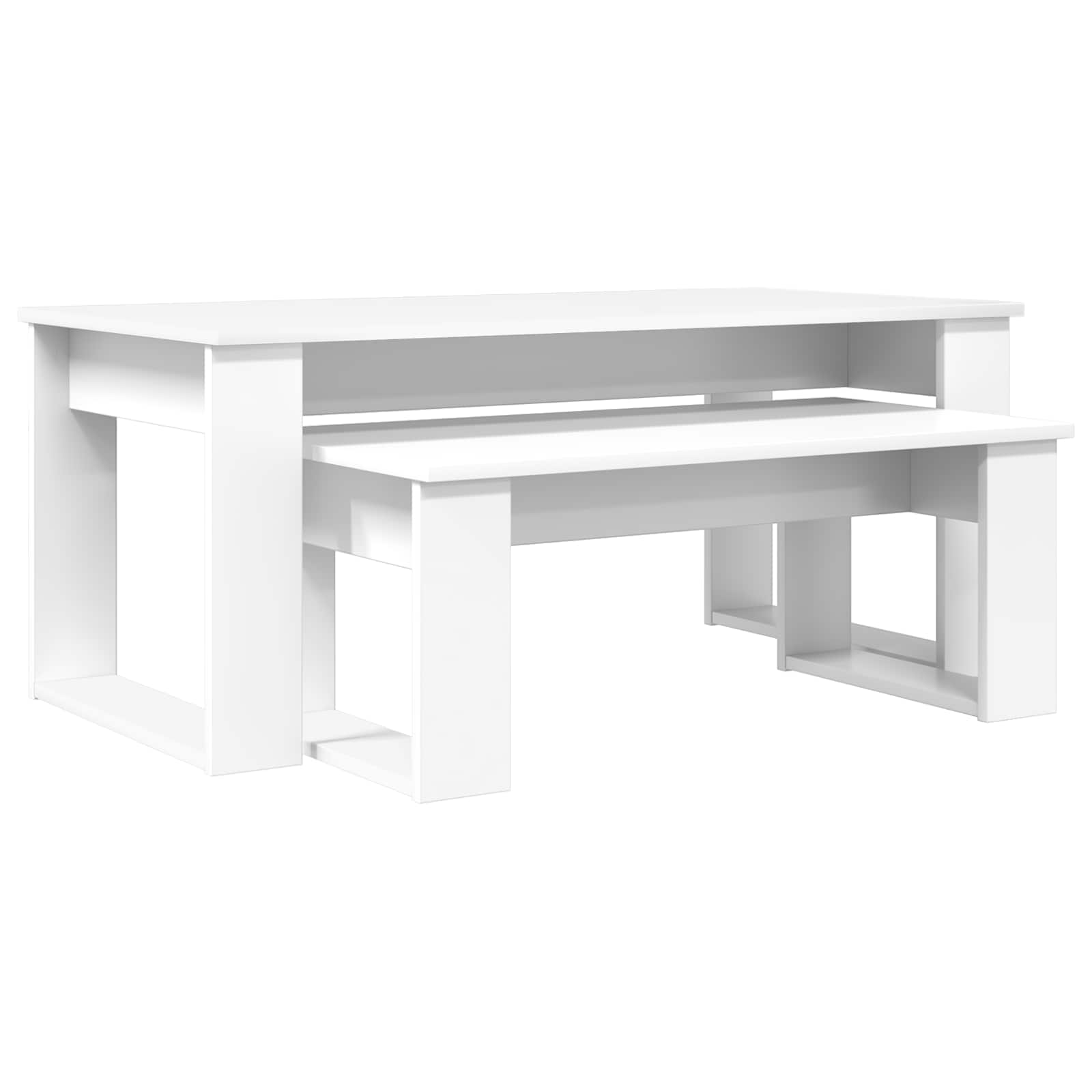Coffee Table Set 2 pcs White Engineered Wood