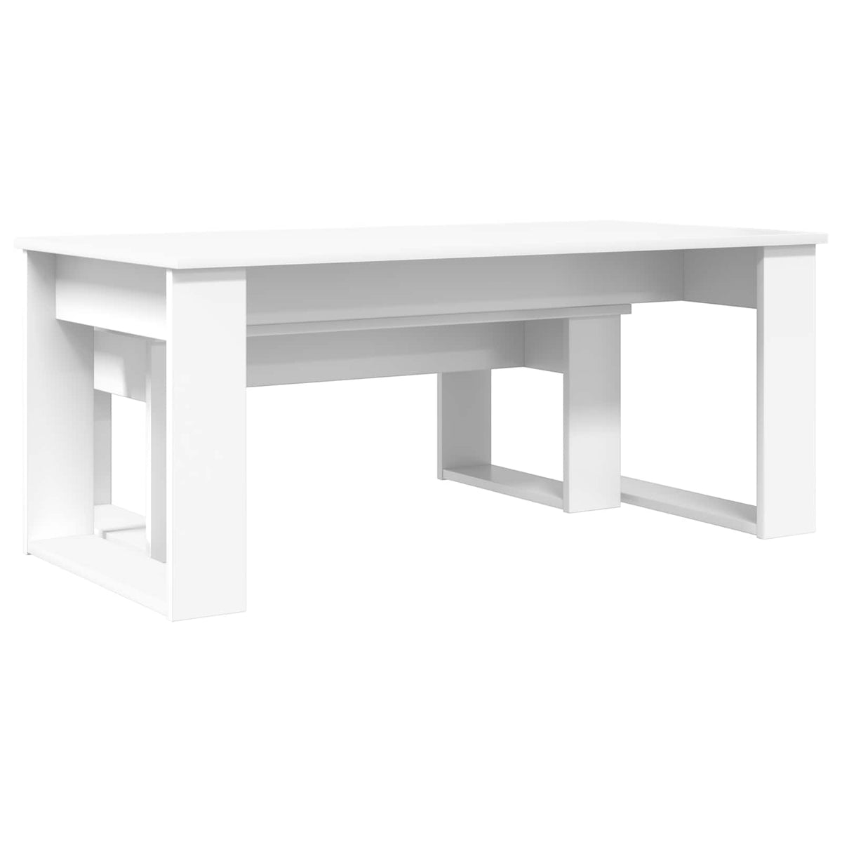 Coffee Table Set 2 pcs White Engineered Wood