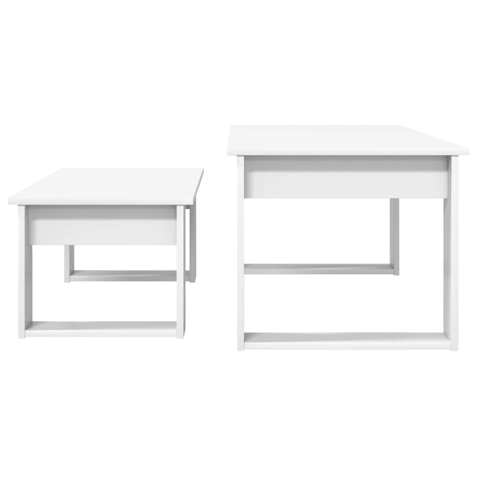 Coffee Table Set 2 pcs White Engineered Wood