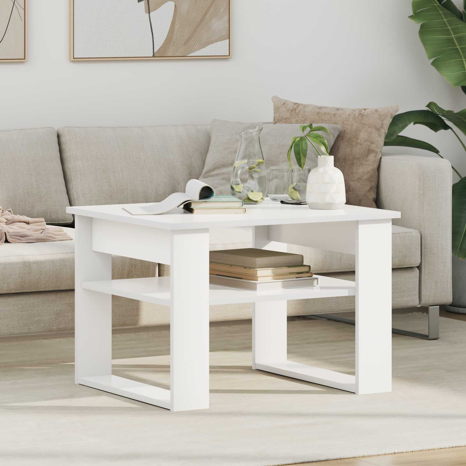 Coffee Table with Storage White 64 x 54 x 44 cm Engineered Wood