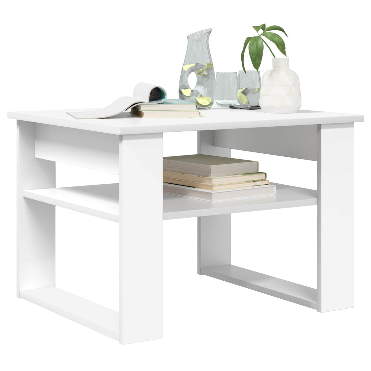 Coffee Table with Storage White 64 x 54 x 44 cm Engineered Wood