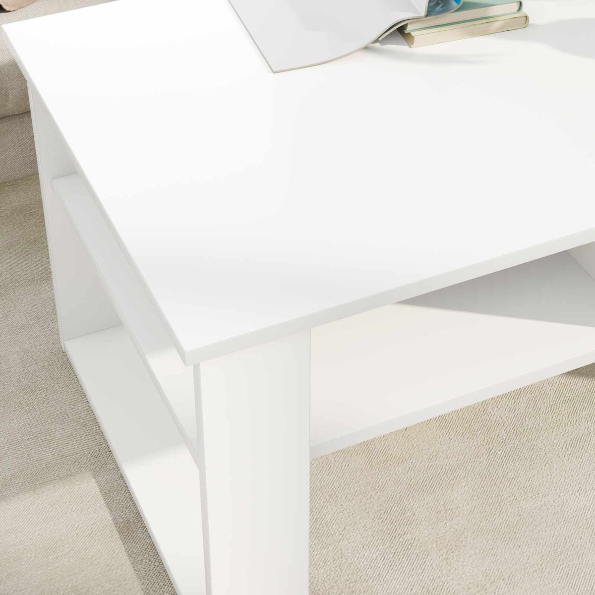 Coffee Table with Storage White 96 x 54 x 44 cm Engineered Wood