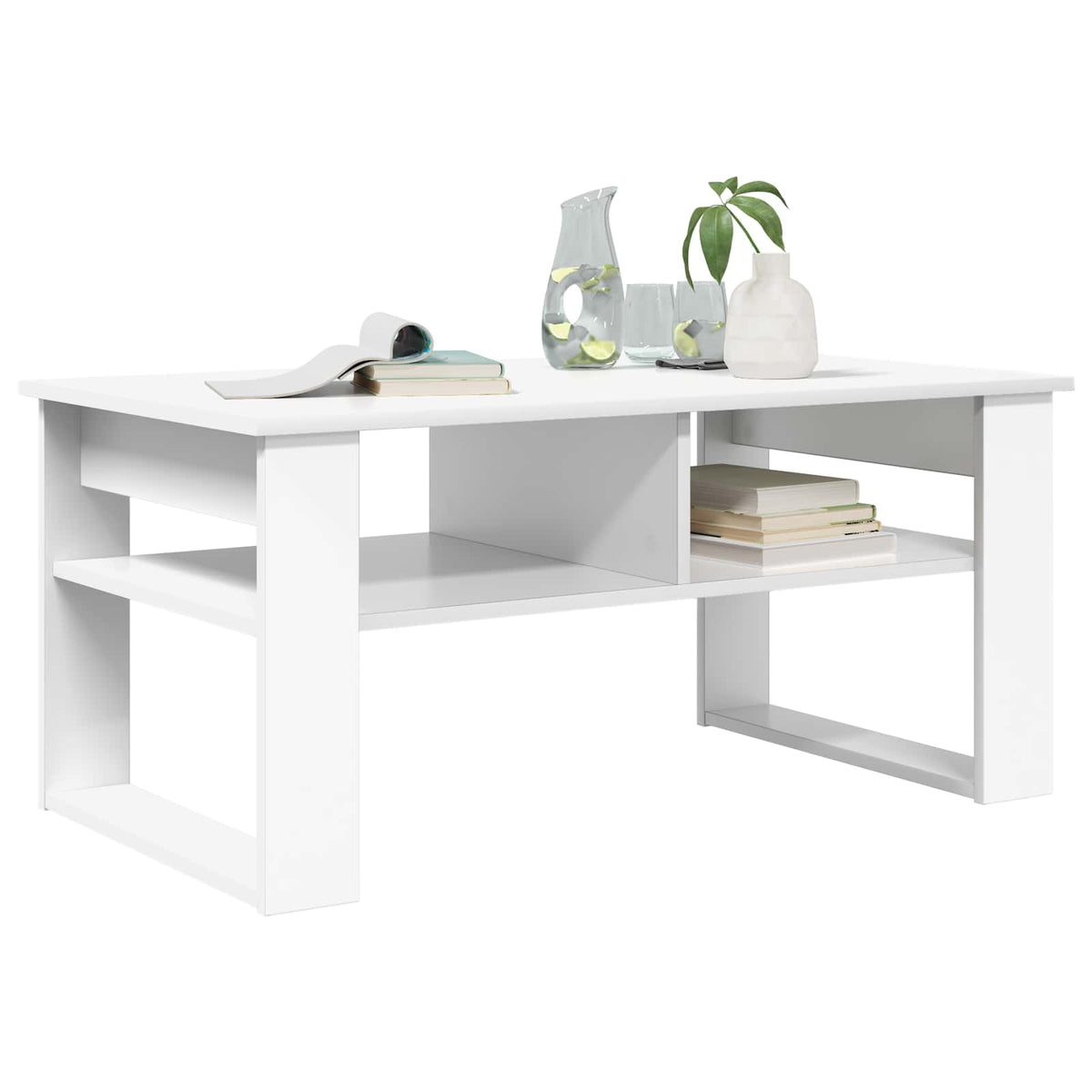 Coffee Table with Storage White 96 x 54 x 44 cm Engineered Wood