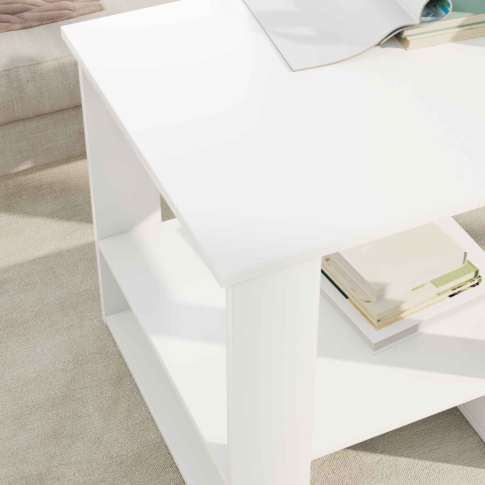 Coffee Table White 51 x 50 x 50 cm Engineered Wood