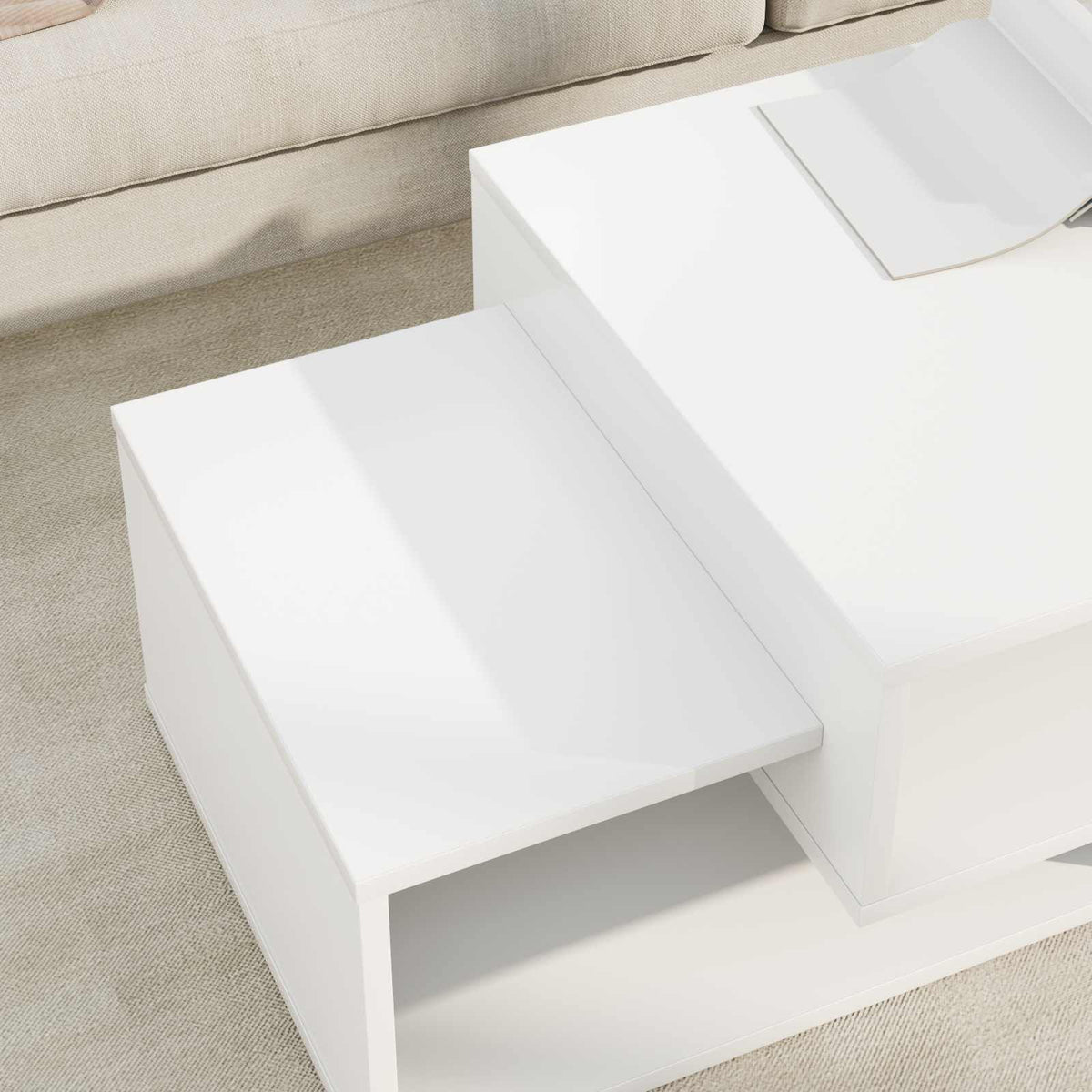 Coffee Table White 105 x 50 x 32.5 cm Engineered Wood