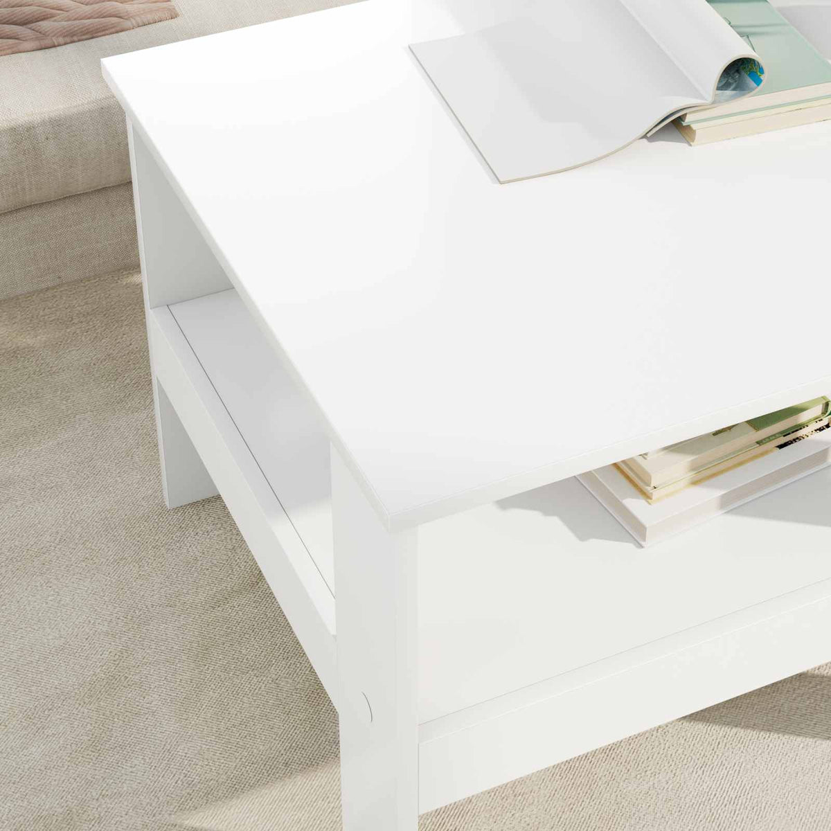 Coffee Table White 57 x 55 x 45 cm Engineered Wood