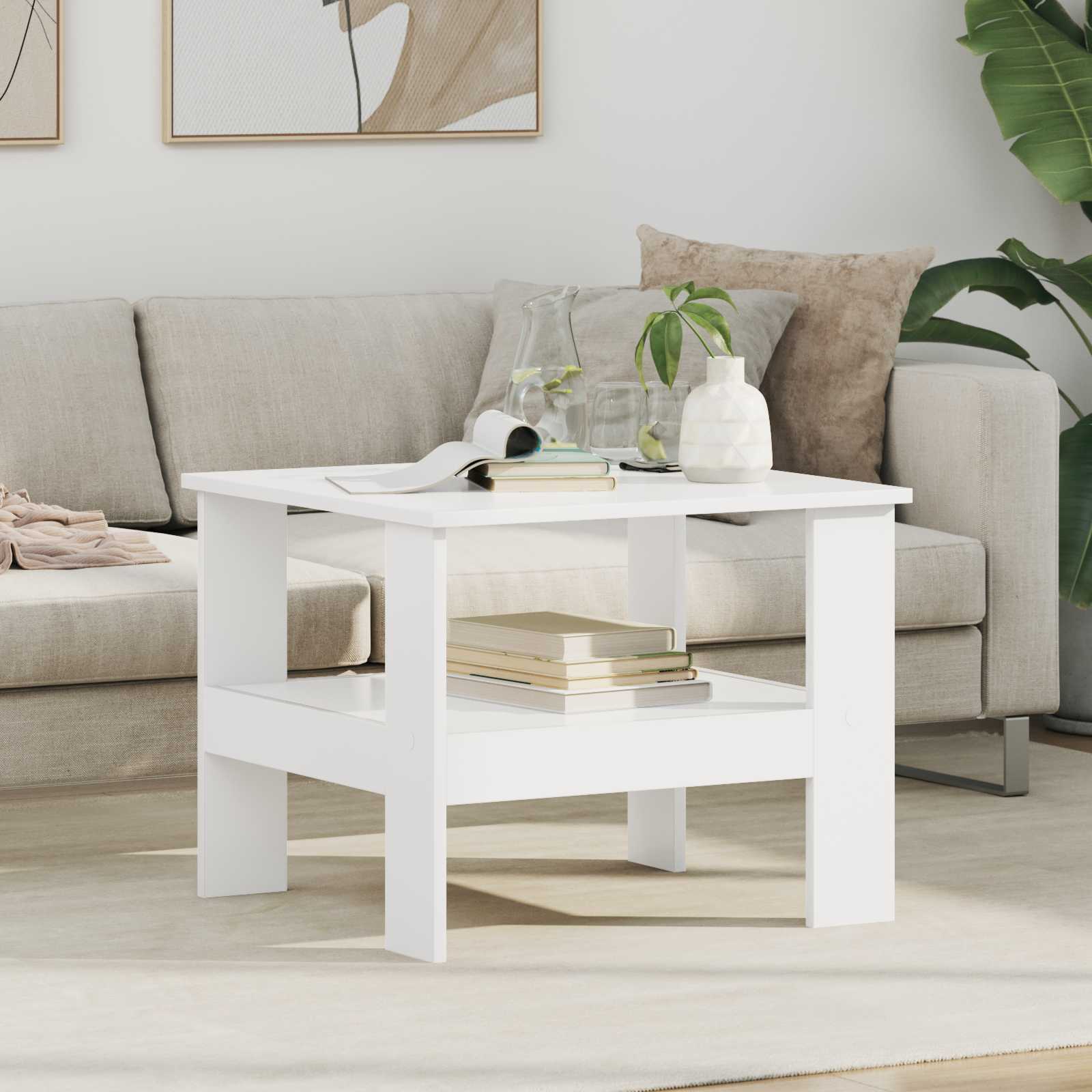 Coffee Table White 57 x 55 x 45 cm Engineered Wood