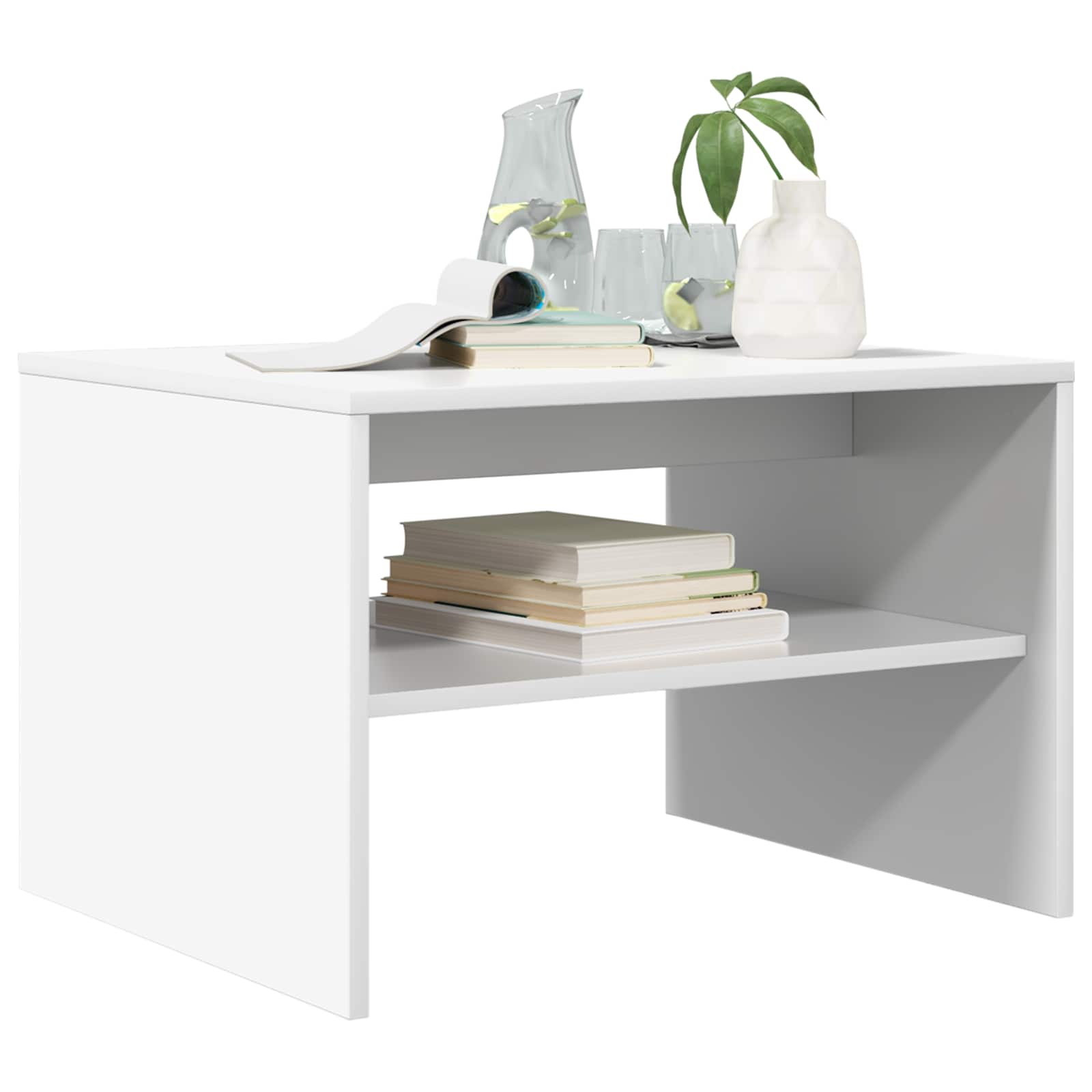 Coffee Table White 60 x 50 x 40 cm Engineered Wood