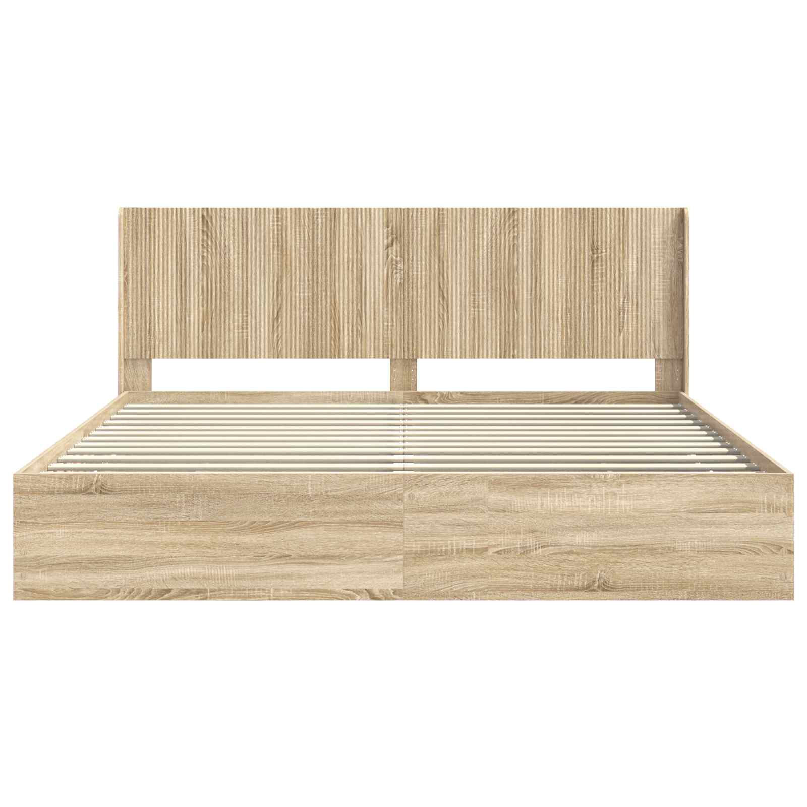 Bed Frame with Storage and Headboard Sonoma Oak 180 x 200 cm